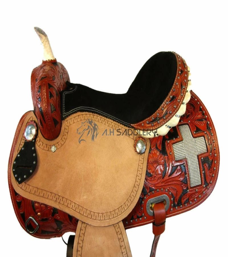 HORSE SADDLE WESTERN LEATHER TRAIL BARREL RACING RANCH, TACK SET 14 15 16 17 18